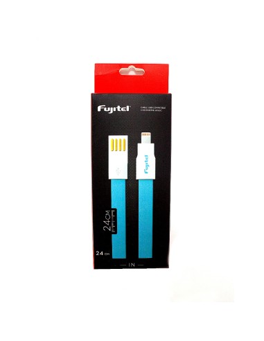Cable Fujitel USB A  IPHONE 5 - 24cms Plano Imantado  Azul