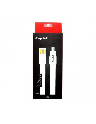 Cable Fujitel USB A MICRO USB - 1MT Plano Imantado Blanco