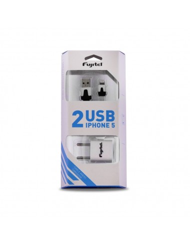 Duo Pack iPhone 5 USB Blanco Marca Fujitel