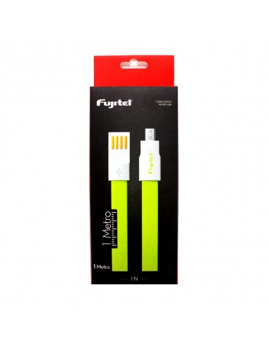 CABLE FUJITEL USB A MICRO USB - 1MT PLANO IMANTADO VERDE FUJITEL