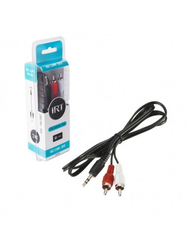 CABLE AUX MACHO - 2 RCA MACHO - 3 MTS  IRT