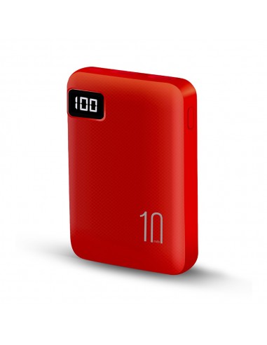 POWERBANK 10.000 Mah 2USB CON PANTALLA AUDIOLAB ROJO