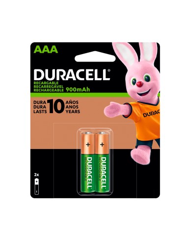 Pack 2 pilas AAA recargables de 850mAh Duracell