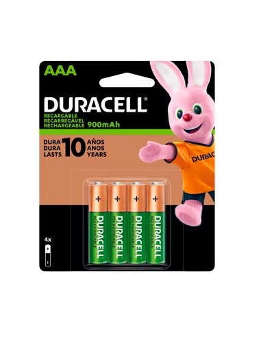 Pack 4 pilas AAA recargables de 850mAh Duracell