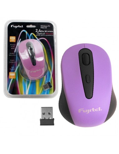 2.4G Mouse Óptico Inalambrico Pink Fujitel